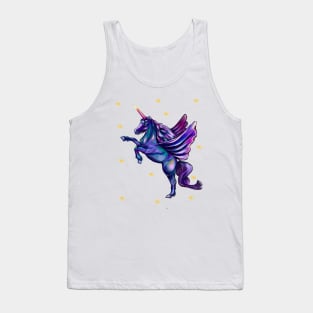 Unicorn  with stars - sparkly, glittery, magical, winged unicorn Tank Top